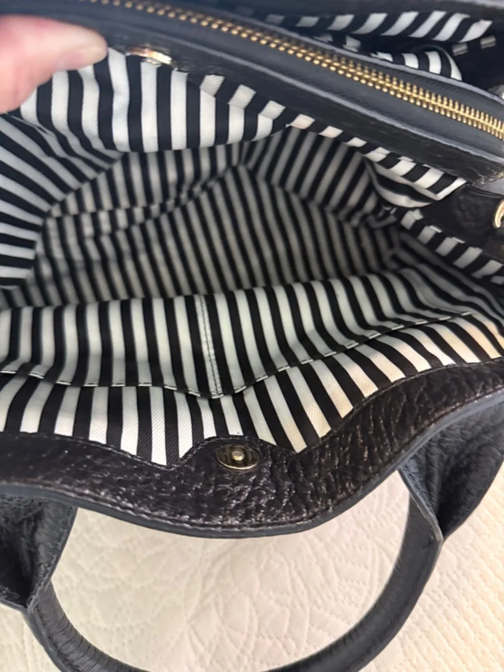 kate spade Southport Sloan Black Pebbled Leather Satchel ✨ - Picture 9 of 14